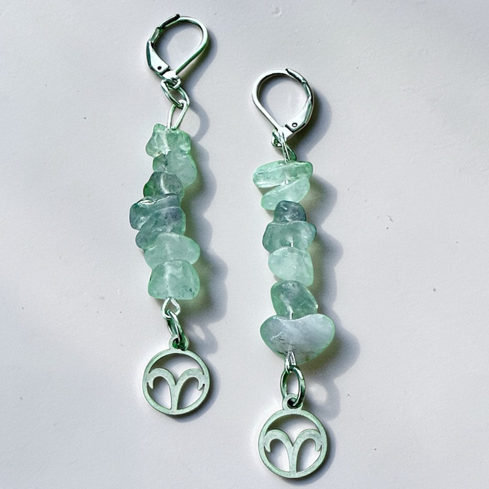 🆕 Aries Gemstones Dangle Earrings-Stainless Steel
